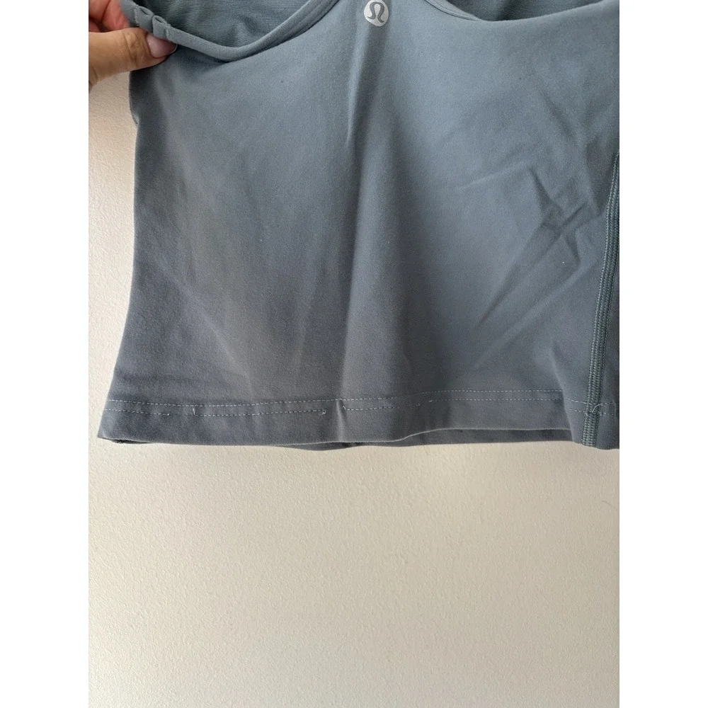 Lululemon Cropped Power Y Tank *Luon Blue Charcoal Size 2 Yoga Pilates Workout